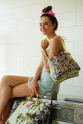 The Large Bucket Bag in Leo & Blue Yellow